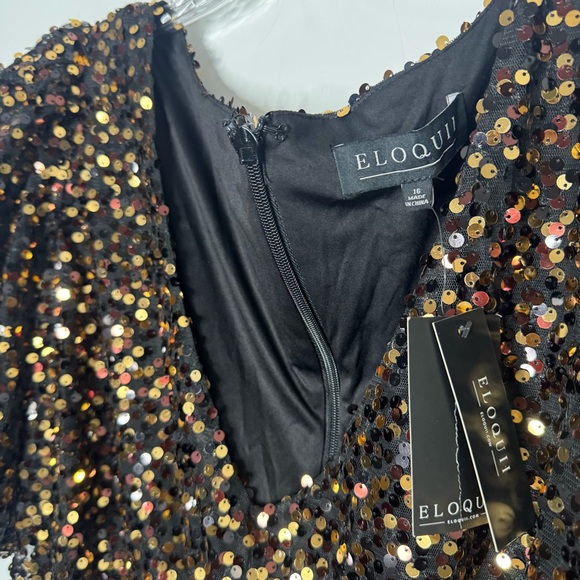 NWT Eloquii Sequin Puff Sleeve Dress 16 - Picture 10 of 15